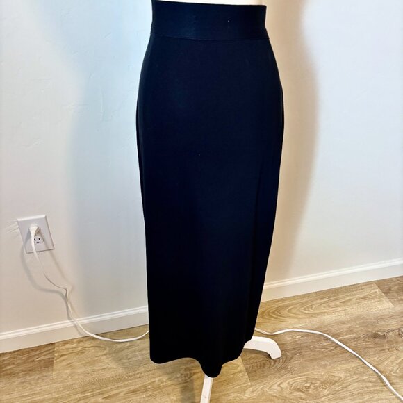 Exclusively MISOOK Mylana Black Stretch Knit Maxi Pencil Skirt Side Slit Size M - Picture 7 of 8